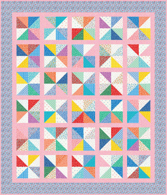Gentle Petals Quilt Pattern - Beginner-Friendly Half-Square Triangle Quilt