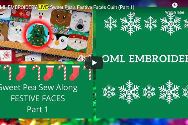 Stitch along: Sweet Pea's Festive Faces Quilt Gingerbread Man