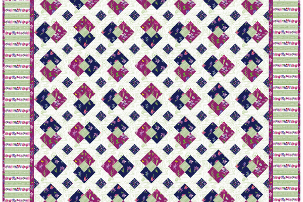 Square Dance Free Quilt Pattern - 73" x 90" Finished Size