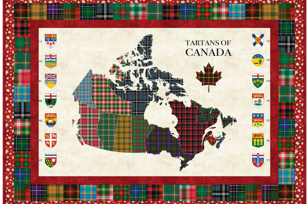 Canadian Tartans Free Quilt Pattern - 54" x 39" Patriotic Design