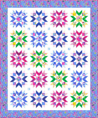 Woodside Blossom Quilt Pattern - Free Star Block Design for Intermediate Quilters
