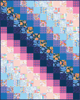 Fading Fat Quarters Quilt Pattern - Easy Beginner-Friendly Design with Stunning Color Gradient Effect