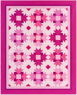 Rose Garden Quilt Pattern - Free PDF Download | Stunning Pink Star Quilt Design