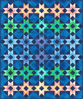 Free Quilt Pattern: Gradient Stars – A Radiant Blend of Color and Movement