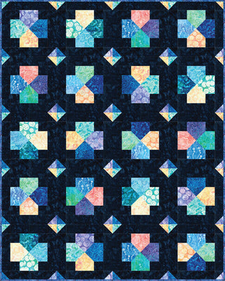 Simple Stones Quilt Pattern - Ocean-Inspired Plus Block Design for Beginner Quilters