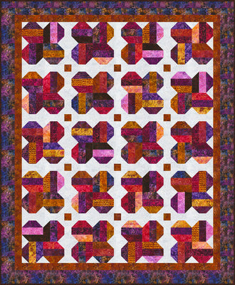 Free Jewel-Toned Lady Luck Quilt Pattern: Create a Stunning Sunrise Blossoms Batik Quilt