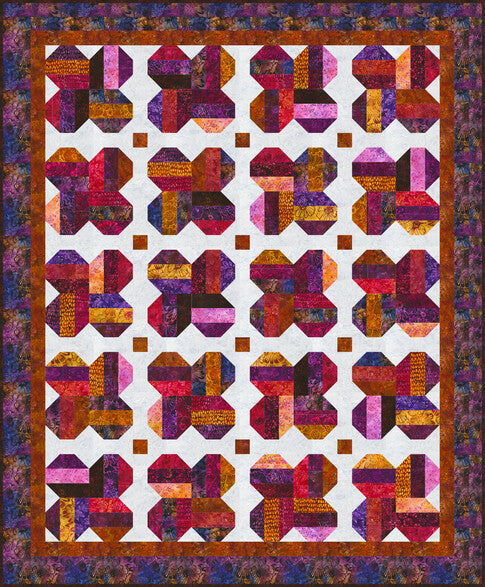 Free Jewel-Toned Lady Luck Quilt Pattern: Create a Stunning Sunrise Blossoms Batik Quilt