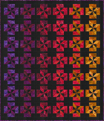 Whirling Sparks Quilt Pattern - Free Download with Stunning Ombre Pinwheel Blocks