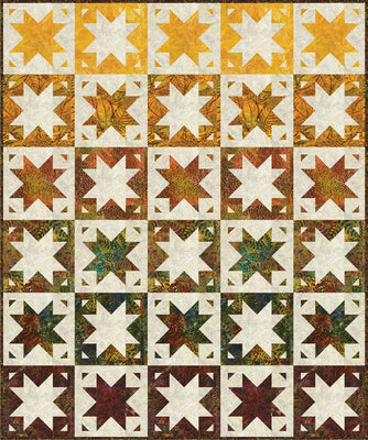 Free Autumn Stars Quilt Pattern: Create a Beautiful Luminescent Quilt with Terrain Batiks