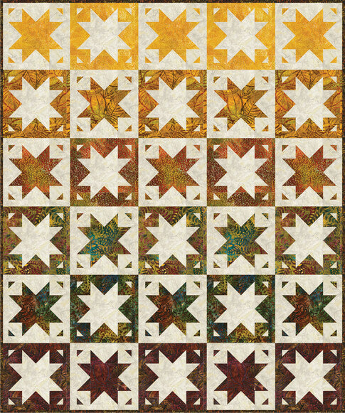 Free Autumn Stars Quilt Pattern: Create a Beautiful Luminescent Quilt with Terrain Batiks