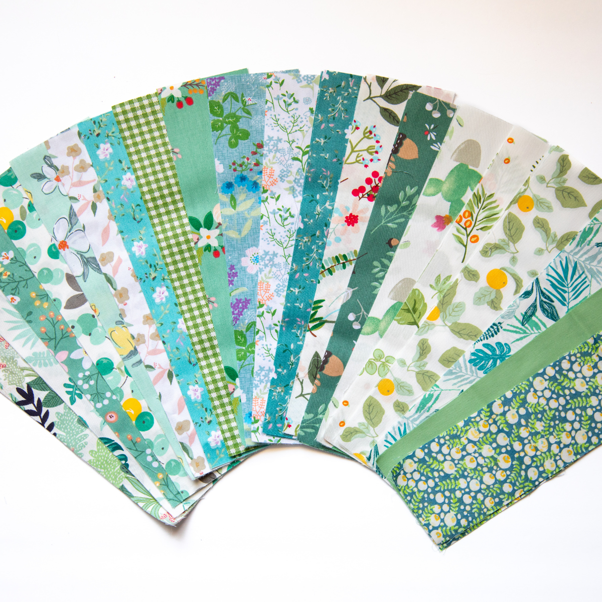 40-Piece Cotton 2.5'' x 10'' Mini Strips - Morning Mist Collection