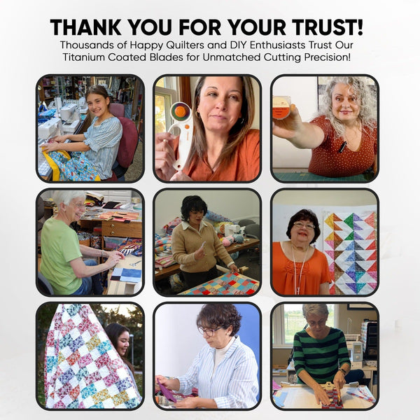 45mm Titanium Coated Rotary Cutter Blades - 10 Blades Pack + OLFA Rotary Cutter