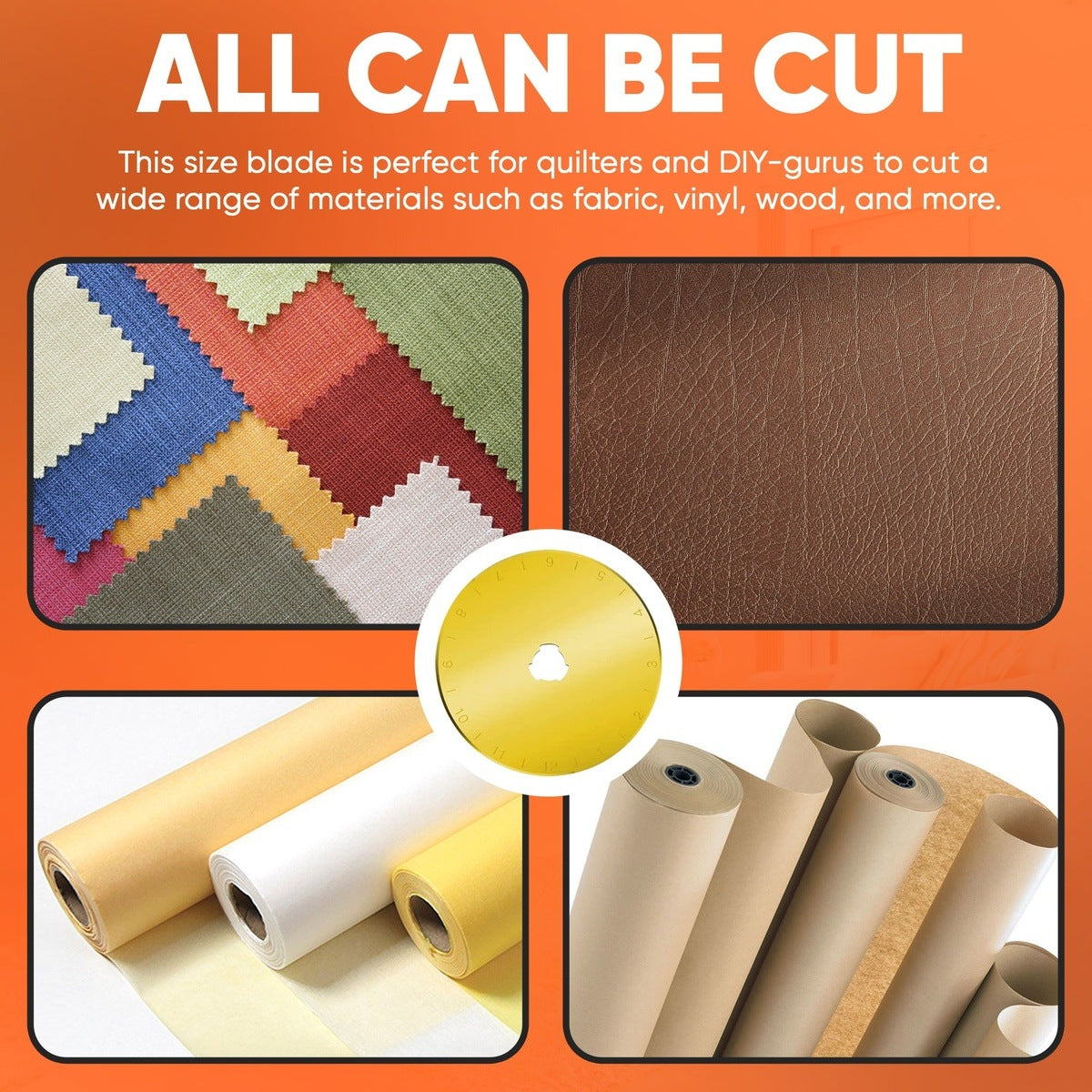 45mm Titanium Coated Rotary Cutter Blades - 10 Blades Pack + OLFA Rotary Cutter