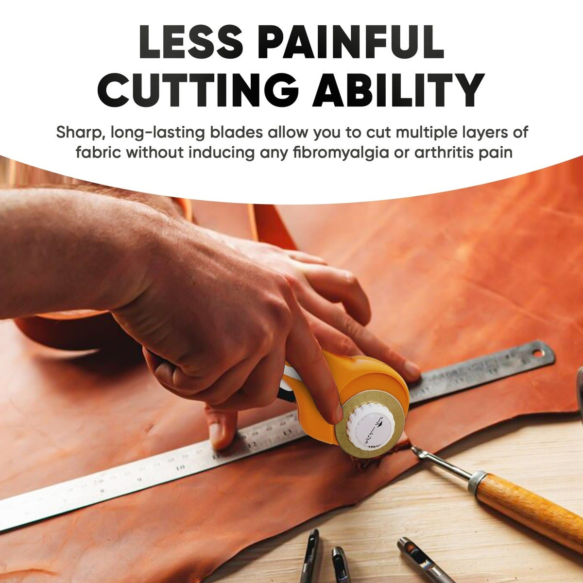 45mm Titanium Coated Rotary Cutter Blades - 10 Blades Pack + OLFA Rotary Cutter