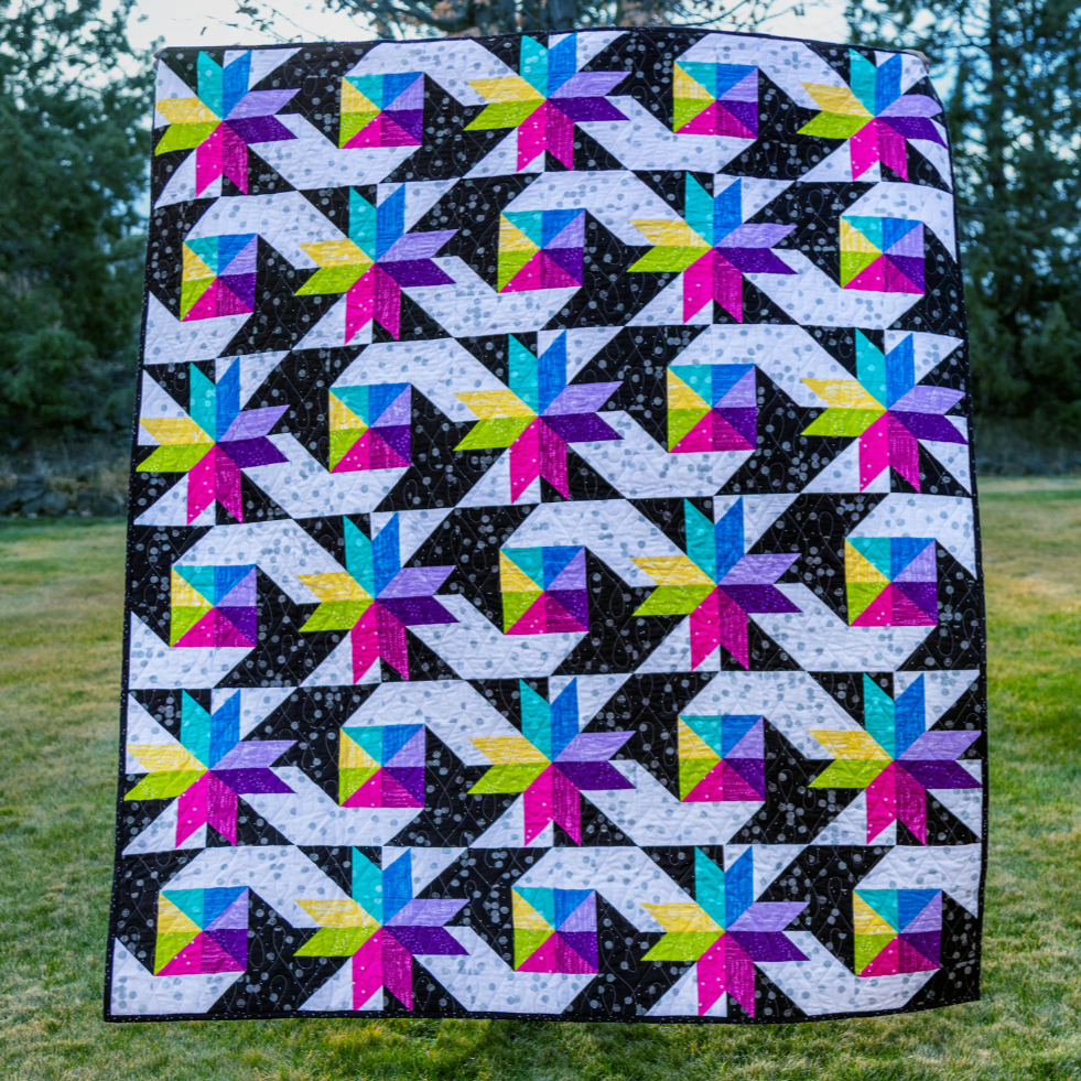 Stars at Sea Quilting Kit - Pre-Cut with Complete Backing & Binding - 60x72 inches Finished Size