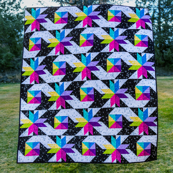 Stars at Sea Quilting Kit - Pre-Cut with Complete Backing & Binding - 60x72 inches Finished Size