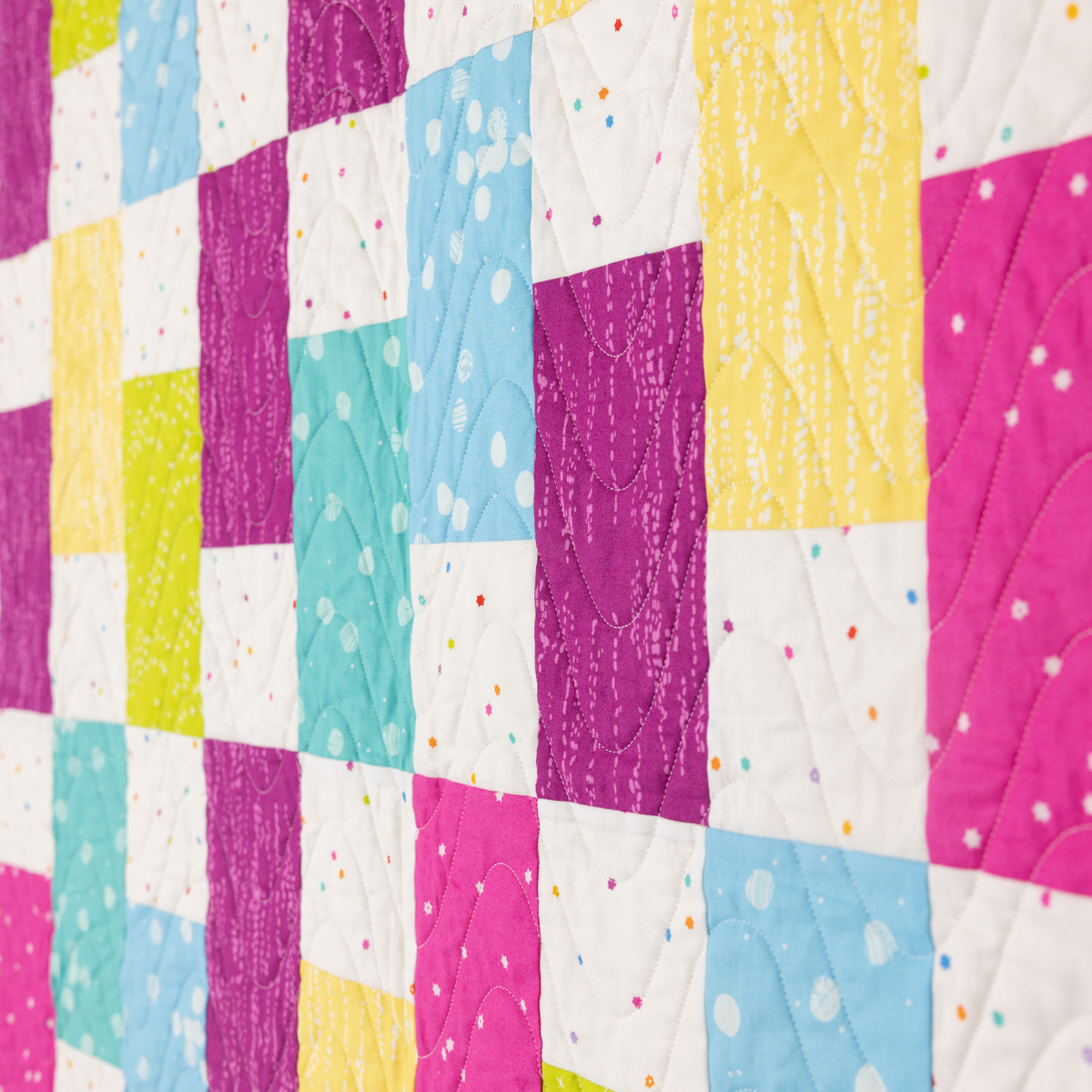 Modern Patchwork Quilt Kit - Pre-Cut with Complete Backing & Binding - 64x72'' Finished Size - Beginner-Friendly