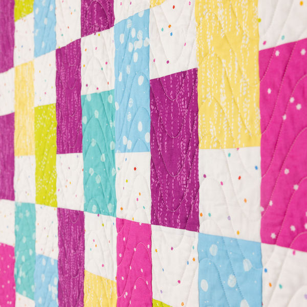 Modern Patchwork Quilt Kit - Pre-Cut with Complete Backing & Binding - 64x72'' Finished Size - Beginner-Friendly