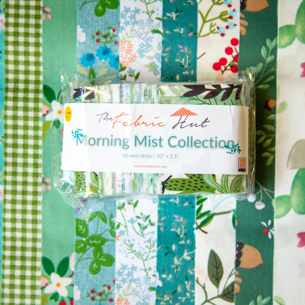 40-Piece Cotton 2.5'' x 10'' Mini Strips - Morning Mist Collection