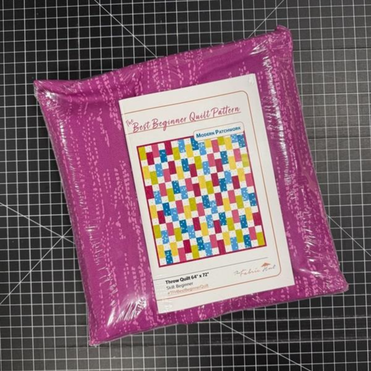 Modern Patchwork Quilt Kit - Pre-Cut with Complete Backing & Binding - 64x72'' Finished Size - Beginner-Friendly