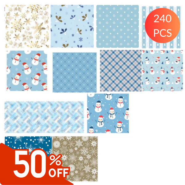 Charm-pack 240pcs - Snowman & Snowflake Collection