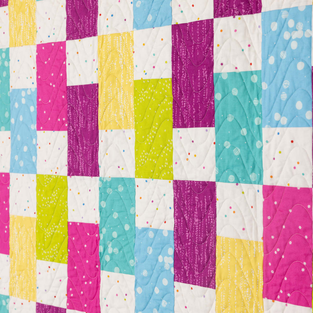 Modern Patchwork Quilt Kit - Pre-Cut with Complete Backing & Binding - 64x72'' Finished Size - Beginner-Friendly