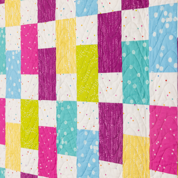 Modern Patchwork Quilt Kit - Pre-Cut with Complete Backing & Binding - 64x72'' Finished Size - Beginner-Friendly