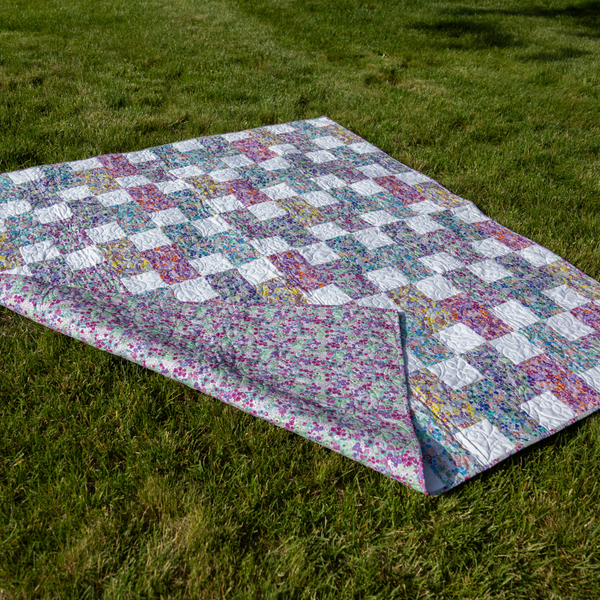 Ready-to-Sew Floral Patchwork Quilt Kit  (64" x 72") - Includes Fabric, Binding & Backing