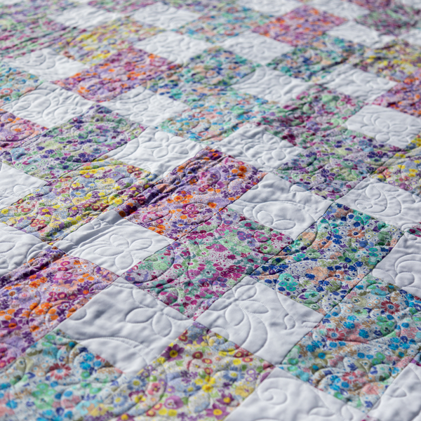 Ready-to-Sew Floral Patchwork Quilt Kit  (64" x 72") - Includes Fabric, Binding & Backing