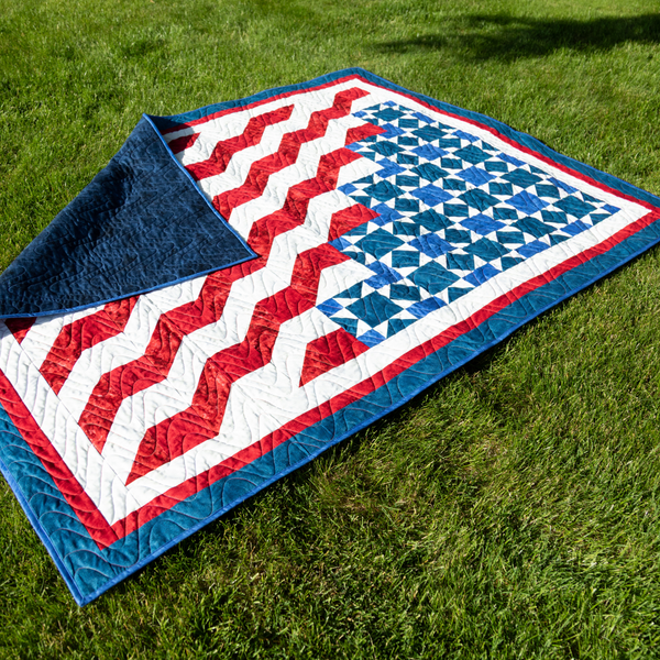 Honor and Valor Quilting Kit - Pre-Cut with Complete Backing & Binding - 58x73 inches Finished Size - Beginner Friendly