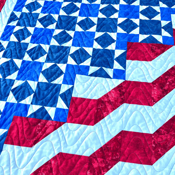 Honor and Valor Quilting Kit - Pre-Cut with Complete Backing & Binding - 58x73 inches Finished Size - Beginner Friendly