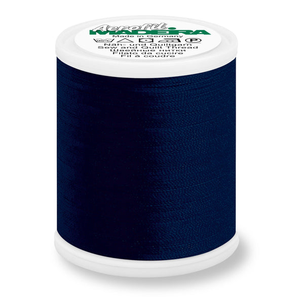 Madeira Aerofil 120 Polyester Quilting & Sewing 40WT Thread - 1100 Yards- 8420 Navy Blue
