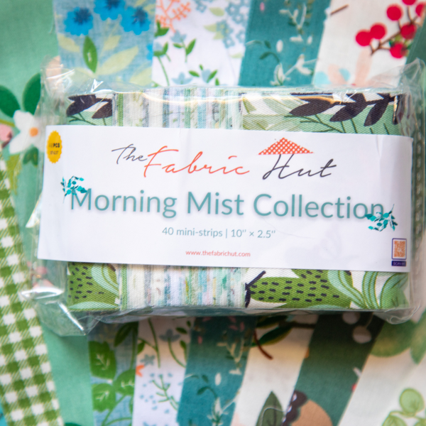 40-Piece Cotton 2.5'' x 10'' Mini Strips - Morning Mist Collection