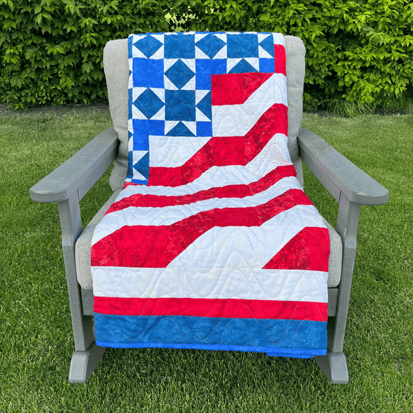 Honor and Valor Quilting Kit - Pre-Cut with Complete Backing & Binding - 58x73 inches Finished Size - Beginner Friendly