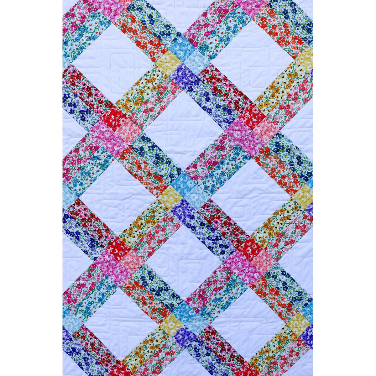 Morning Glory Quilt Kit Fabric Pattern, Binding, And backing Included ALL PRE CUT 63 X 77 Easy Triangle Quilt Ready to Sew Beginner - Limited Edition 1,000