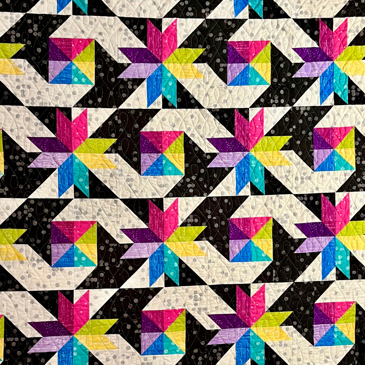 Stars at Sea Quilting Kit - Pre-Cut with Complete Backing & Binding - 60x72 inches Finished Size