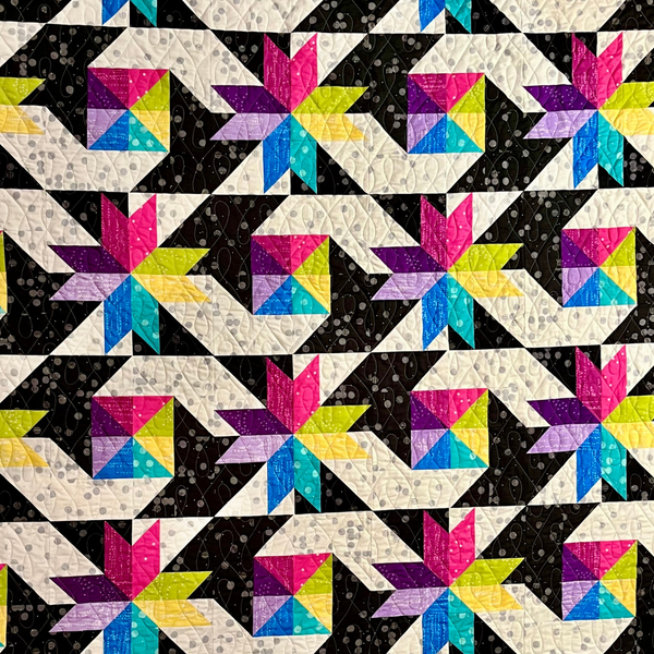 Stars at Sea Quilting Kit - Pre-Cut with Complete Backing & Binding - 60x72 inches Finished Size