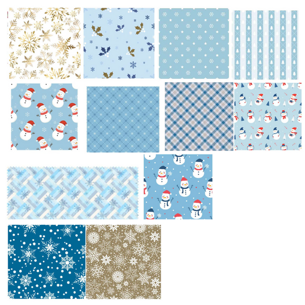 Charm-pack 240pcs - Snowman & Snowflake Collection