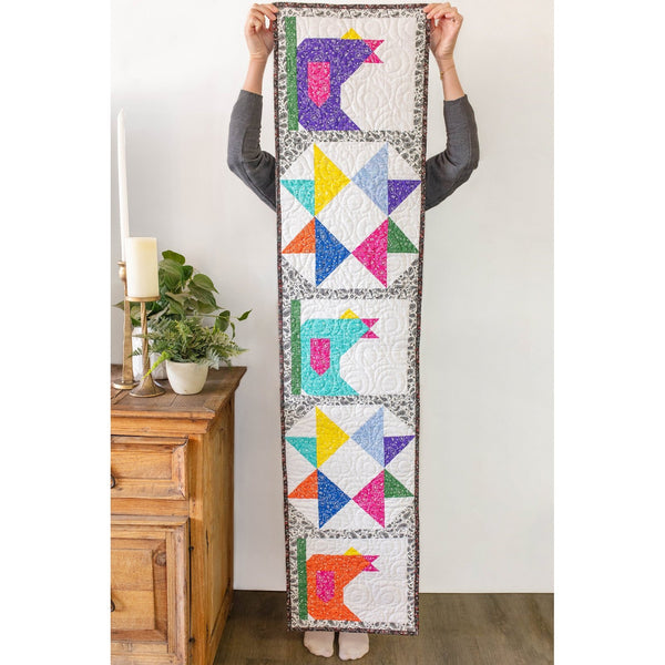 The Hen House Table Runner Quilt Kit Fabric Pattern Binding Backing ALL PRE CUT 16" X 60" Beginner Friendly