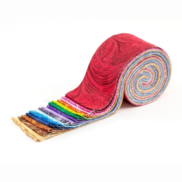Rainbow Swirl Strip Roll 100% cotton fabric quilting strips