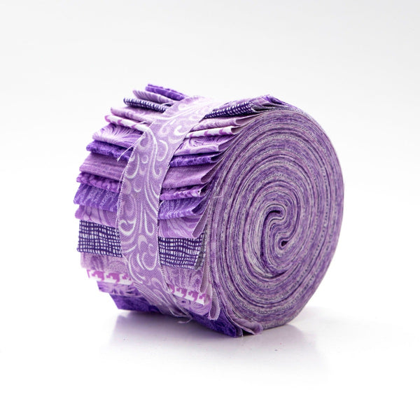 Regal Hues Purple Strip Roll 2.5 inch pre-cut 100% cotton fabric quilting strips - 18 strips