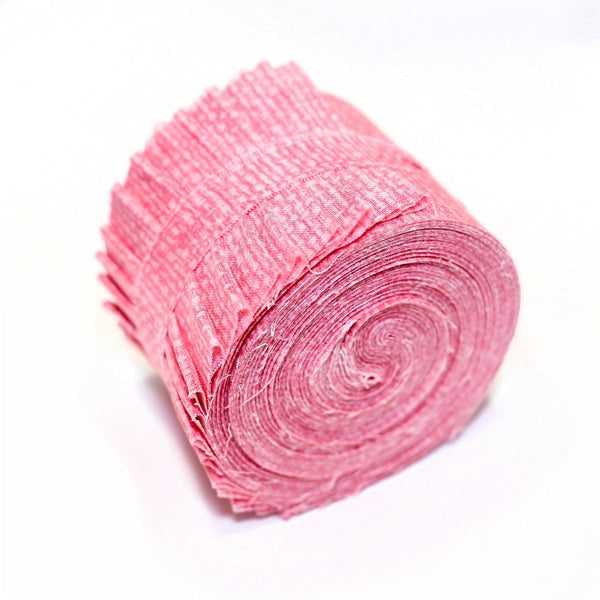 20 pc. 2.5 inch Crosshatch Pink Strip Roll 100% cotton fabric quilting strips