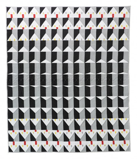 Flip This House free quilt pattern made from solid cottons