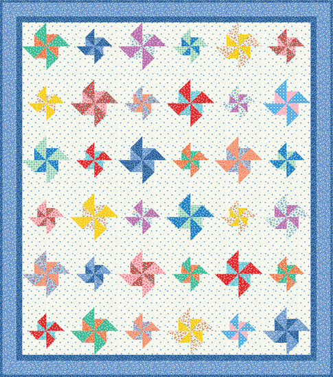 Playtime Pinwheels Quilt Pattern - Free Downloadable PDF by Ariga Wilson