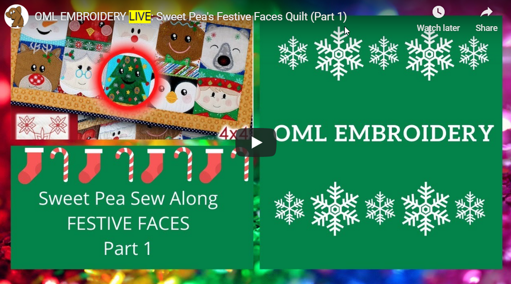 Stitch along: Sweet Pea's Festive Faces Quilt Gingerbread Man