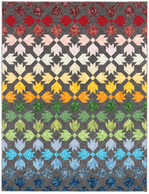 Garden Path free quilt pattern, finished 68 by 85 inches
