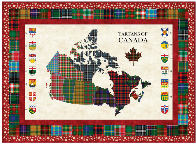 Canadian Tartans Free Quilt Pattern - 54" x 39" Patriotic Design