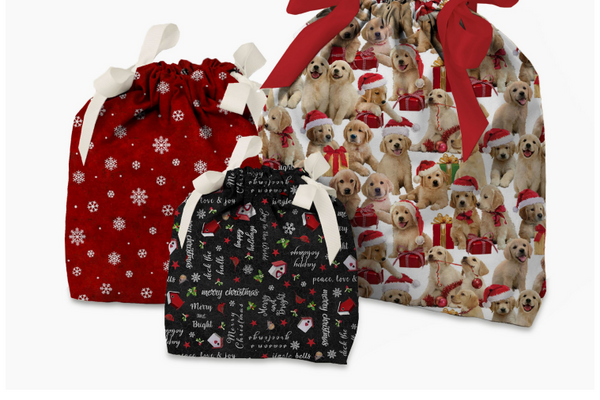 Free Fast &amp; Easy Gift Bags Sewing Pattern - 3 Sizes Included