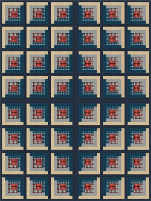 Cabin Crossing free quilt pattern, finished 74 by 98 inches