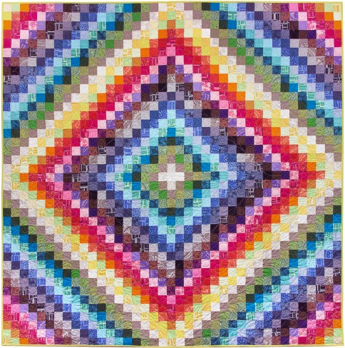 A joyful, festive celebration quilt finished at 78 inches square